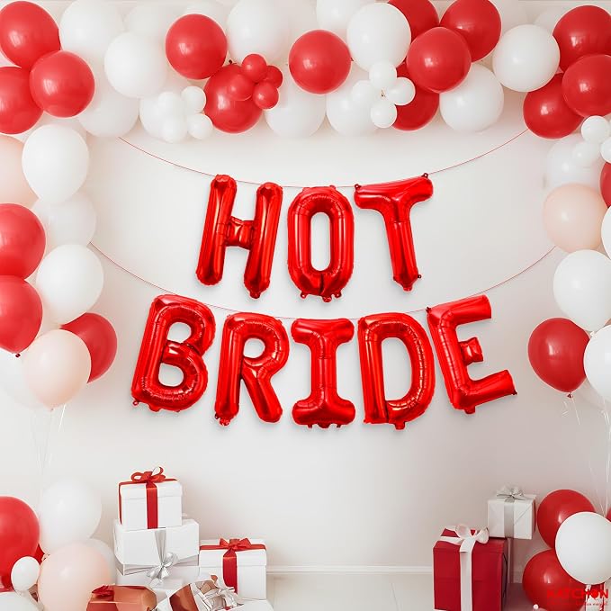 KatchOn Red Hot Bride Balloons For Red Bachelorette Party Decorations | Bride - Image 3
