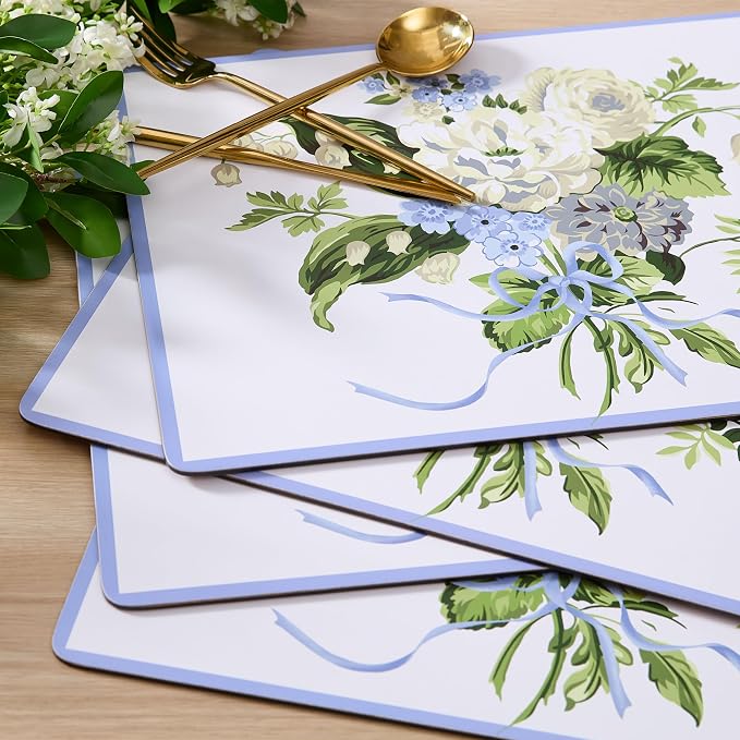 Laura Ashley Cork Placemats, 16 x 12-inch, Lily of the Valley | Ideal - Image 4