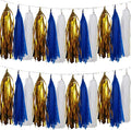 We Moment Navy Blue Gold White Tassel Garland Banner Paper Tassels by We+Moment