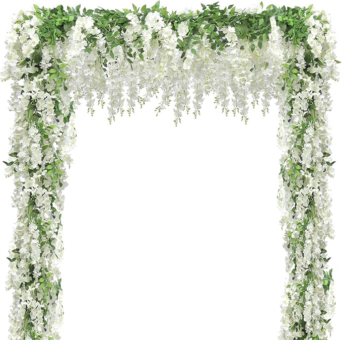 Findosom 5Pcs Total 36FT Wisteria Artificial Flowers Garland by Findosom