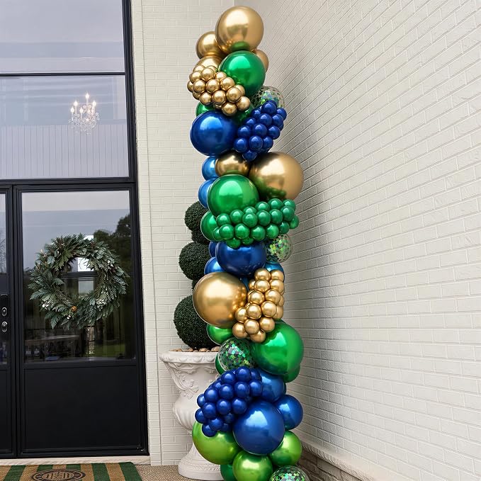 Blue and Green Balloons for Graduation Baby Shower Birthday Decorations | 60Pcs - Image 7