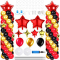Gejoy 110 Pcs Red Gold Black Balloons Column Stand Kit Adjustable Tower Stand by Gejoy