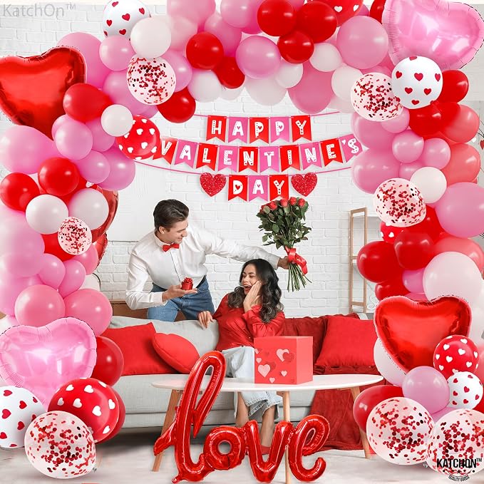 KatchOn Valentines Day Decorations Arch Set, Love Balloons Script, Heart - Image 7
