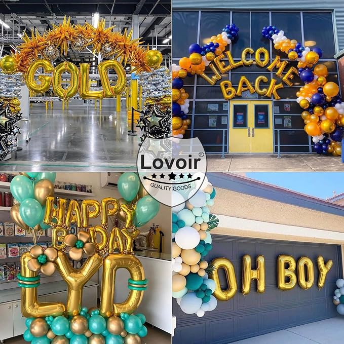 Lovoir 40 Inch Large Gold Letter Q Balloons Big Size Jumbo Mylar Foil Helium - Image 4