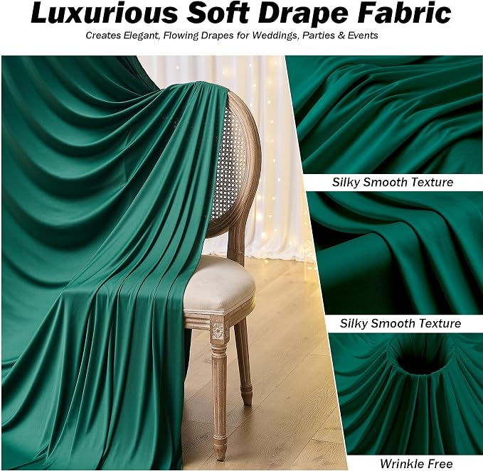 50ft×12ft Forest Green Backdrop Curtains - Image 4