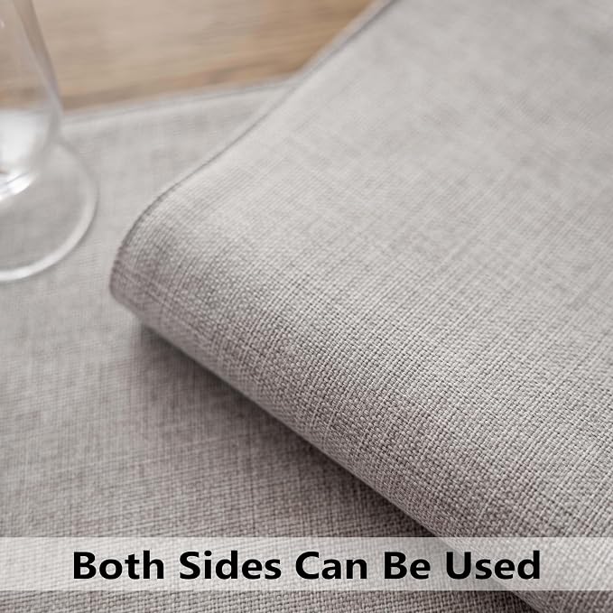 Demetex Placemats Set of 4 Grey Heat Resistant Linen Place Mats - Image 4