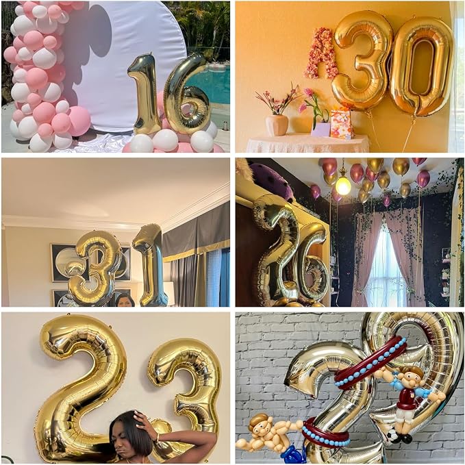 Light Gold Number 57 Foil Balloons 40 Inch White Gold 57 Mylar Balloon | 57th - Image 3