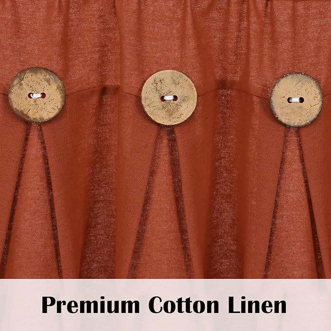 Farmhouse Valance Curtains, Boho Cotton Linen Kitchen Valance, Rod Pocket - Image 6
