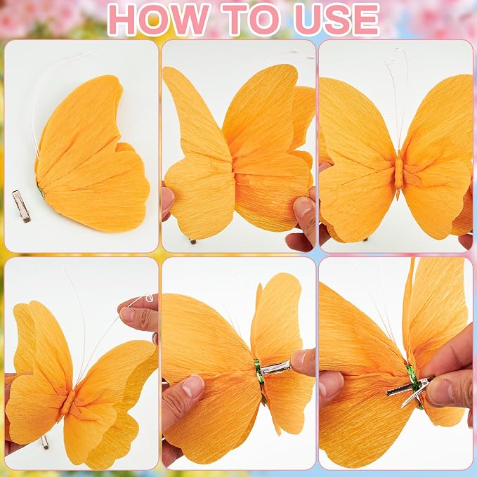 OBBOLO 3D Hanging Butterfly Decorations, Colorful Butterfly Birthday Party - Image 6