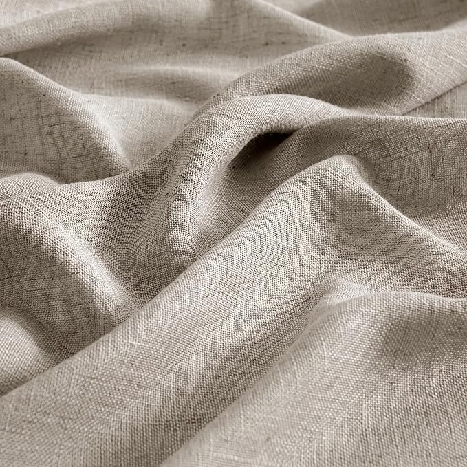 MIULEE Burlywood Birch Linen Curtains 52x84 Inch Long 2 Panels - Image 4