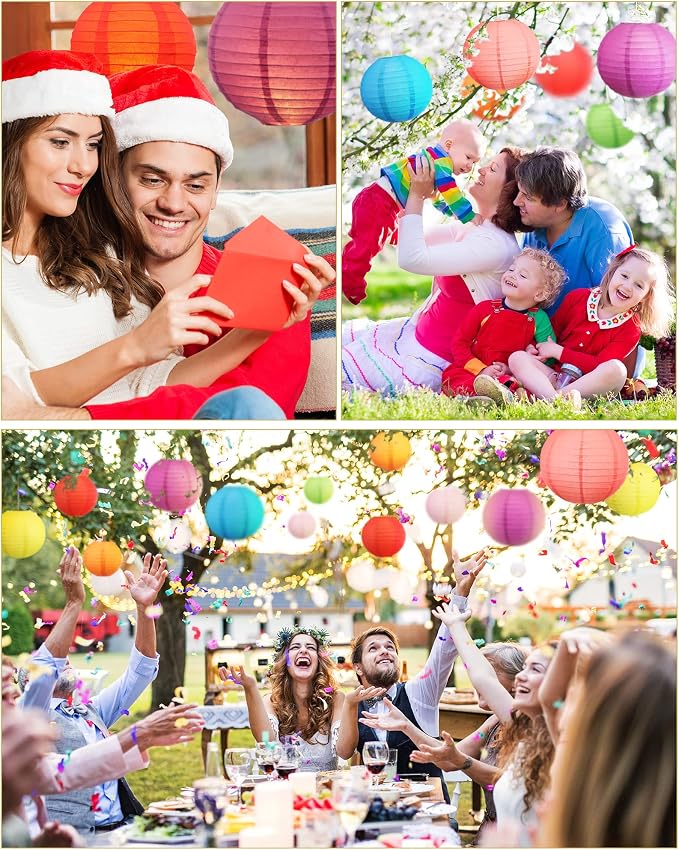 Treela 48 Pcs Paper Lanterns Party Decorations Chinese Lanterns Round Paper - Image 7