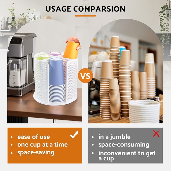 Rotating Paper Cup Dispenser, Cup Holder - Image 3