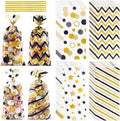 COQOFA Black Gold 5"X11" Gift Wrap Cellophane Cello Bags: Clear Candy Cookie & by COQOFA
