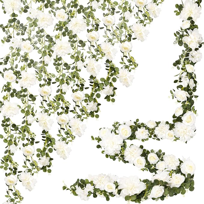 Findosom Total 12.4Ft Artificial Flowers Garlands by Findosom