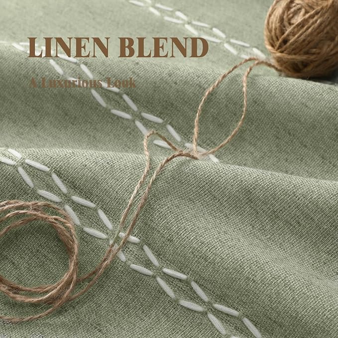 Green 100% Boho Blackout Curtains 84 Inch 2 Panels - Image 5