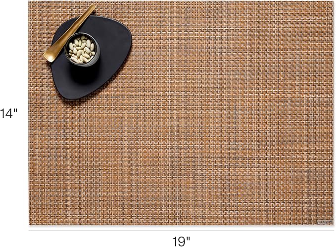 Chilewich Basketweave Placemats, Woven Rectangle Placemats Set of 4 | Reusable - Image 2