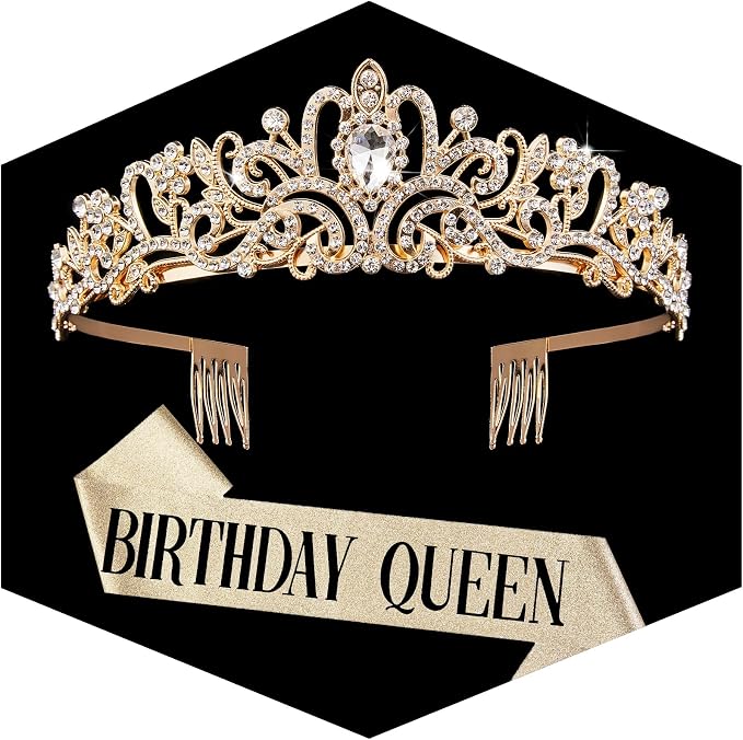 Fesciory Birthday Crown for Women, Adult Fit, Coming of Age Gifts & Halloween by Fesciory