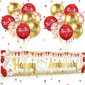 Red Gold Happy Anniversary Banner & Yard Sign by Unknown