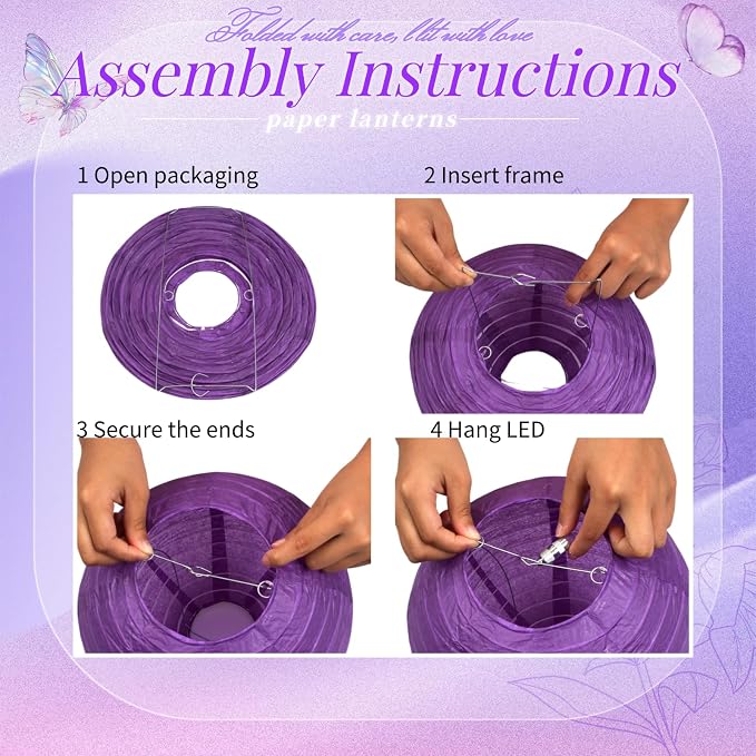 Purple Chinese Paper Lanterns - Image 8