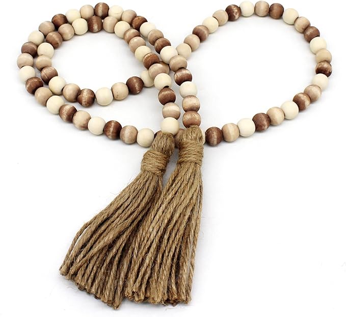CVHOMEDECO. Wood Beads Garland by CVHOMEDECO