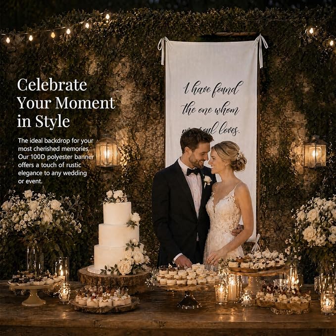 Song of Solomon Wedding Banner 73 x 30 Inch, Polyester Bible Verse Hanging Sign - Image 4