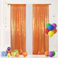 Eternal Beauty Orange Sequin Backdrop Curtains, 2 Panels 2x8FT | 3mm Sparkle by EternalBeauty