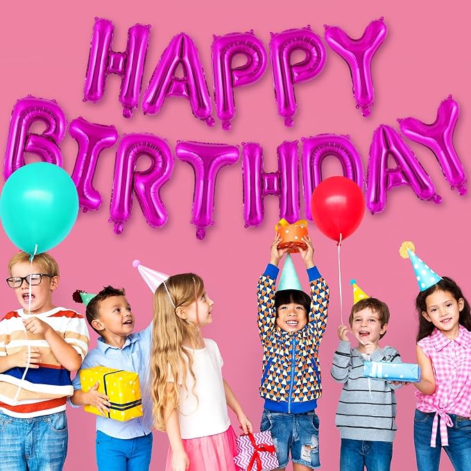 Happy Birthday Balloons Banner, Foil Balloon Personalized Name Letters Balloons - Image 3