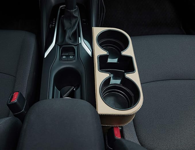 Cup Holder for Car, Console Side Pocket, PU Leather Cover, Front Seat Organizer - Image 6