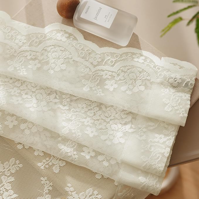 Anmao Vintage Lace Curtains 102 Inches Long 2 Panels Set, Romantic Elegant - Image 8