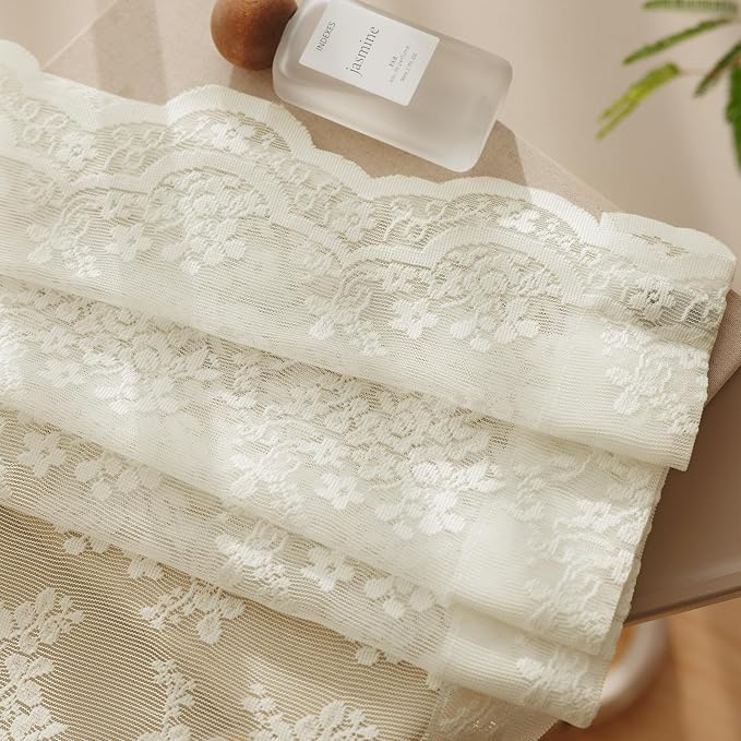 Anmao Vintage Lace Curtains 120 Inches Long 2 Panels Set, Romantic Elegant - Image 8