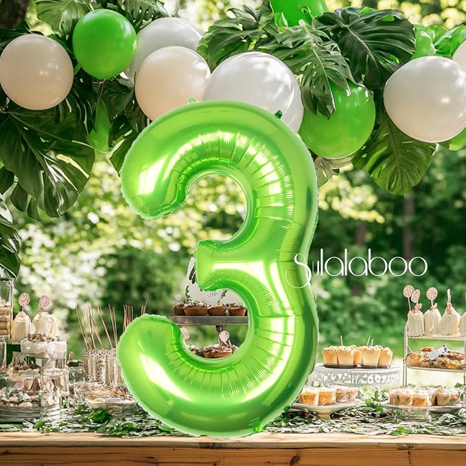 40 Inch Green Number 3 Balloon Lime Big Large Helium Number 0-9 | Giant Digital - Image 4