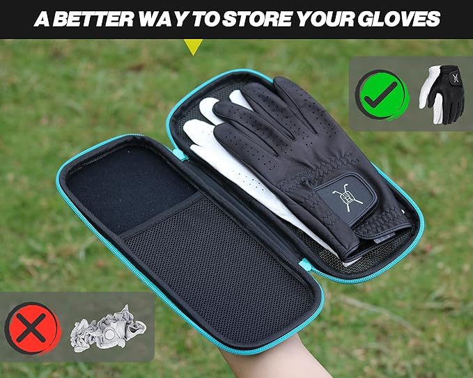 Handy Picks Performance Golf Glove Case - Golf Gloves Holder Case That Protects n Keeps Your Golf Gloves Neat n Dry - Air Flows Through on The Back Cover to Let The Moisture Out