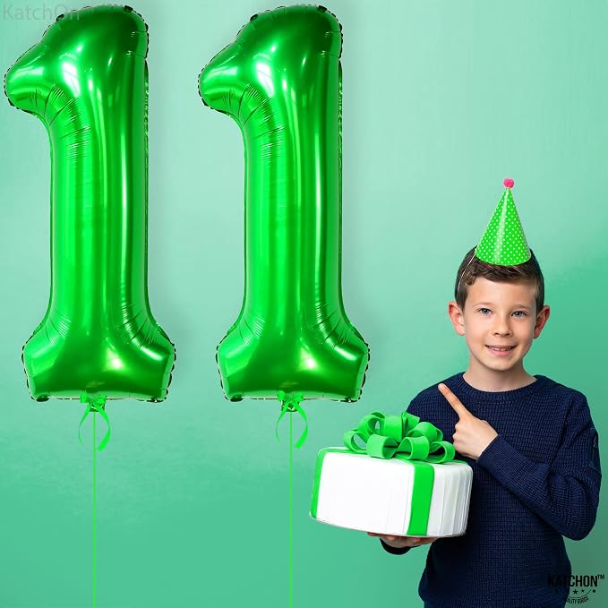 KatchOn Dark Green Number 11 Balloon 40 Inch, 11th Birthday Balloon Decor | - Image 7