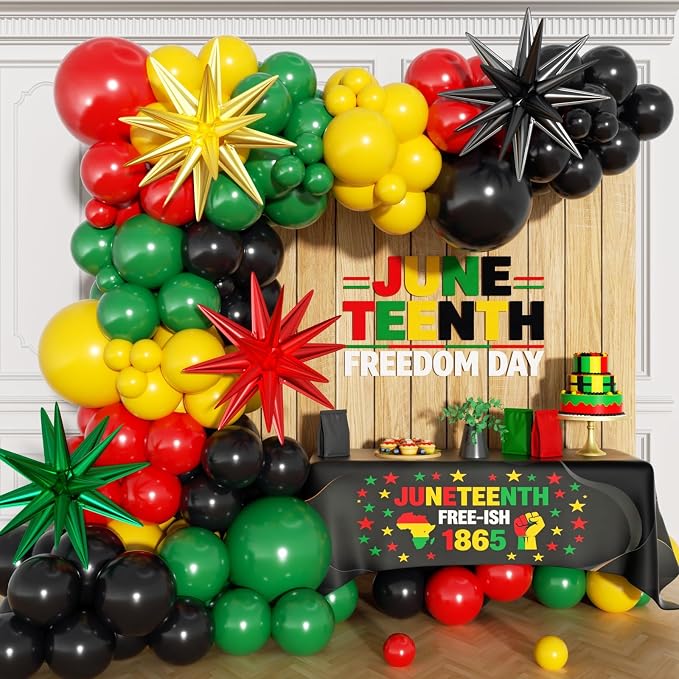 148Pcs Juneteenth Balloon Garland Arch Kit by Unknown