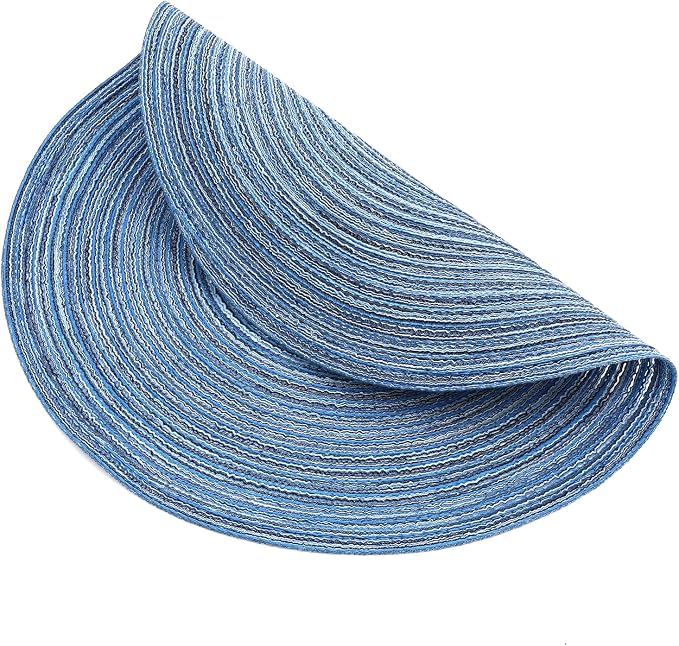 SHACOS Round Braided Placemats Set of 8 Circle Place Mats Cotton Polyester - Image 6