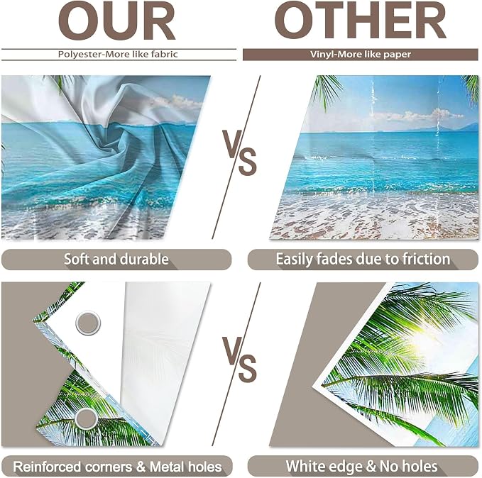 10x8ft Summer Beach Photography Backdrop Hawaii Tropical Banner | Ocean Seaside - Image 6