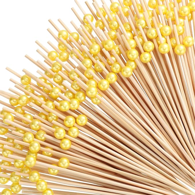 Reallnaive 300 Pcs Cocktail Pick Pearl Fancy Toothpick by Unknown