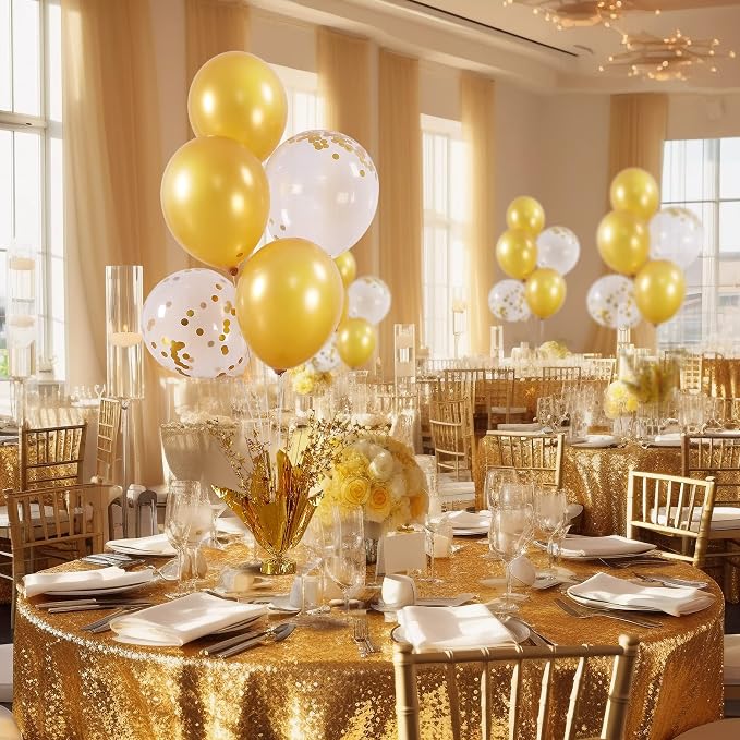 4 Set Gold Table Centerpiece Balloons Stand Kit - Image 3
