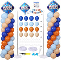 Blue and Orange Balloon Column Stand Kit Set of 2 by KIRINDECORATION