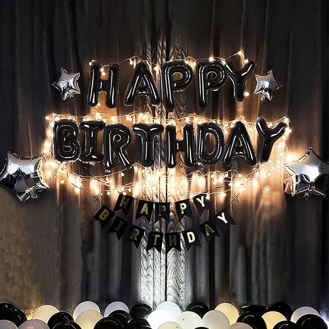 CANREVEL Happy Birthday Banner Decorations + 8Pcs Star Balloons, - Image 5