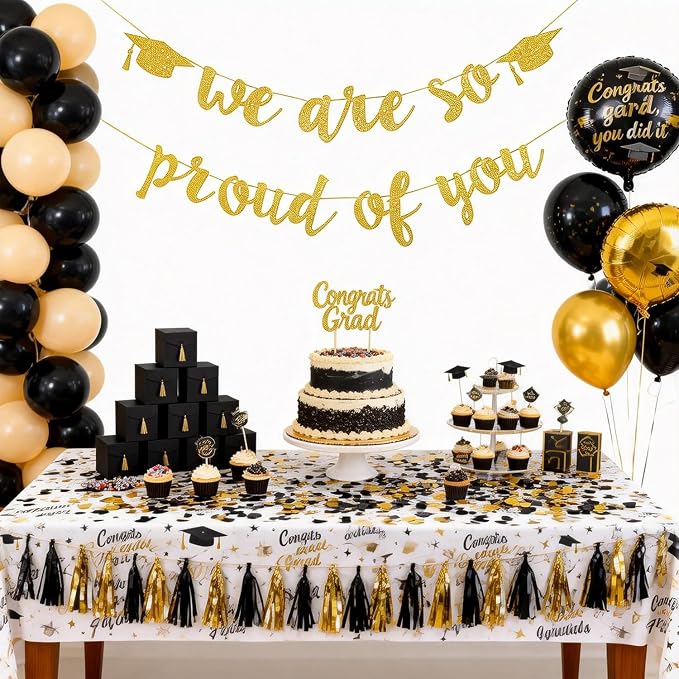 Graduation Decorations 2026 Banners Garland Gold Congrats Grad Banners | Gold - Image 2