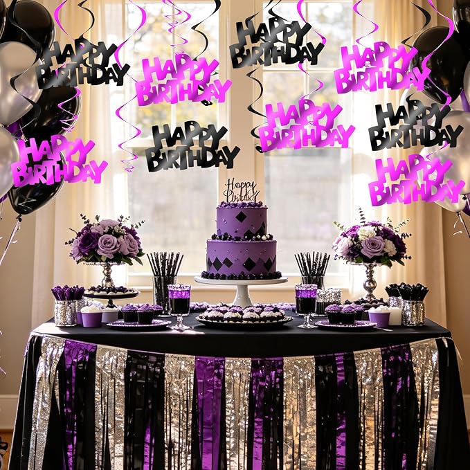 BEISHIDA 12 Pcs Happy Birthday Hanging Swirl Decorations, Halloween Birthday - Image 3