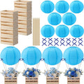 Gerrii 8 Sets Blue Hot Air Balloon Table Centerpieces, DIY Hot Air Balloon Decor by Gerrii