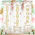 3Pcs Retirement Porch Sign Door Hanging Banner Floral Happy Retirement Banner by TagreSpike
