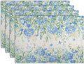 Hydrangea Spring Summer Placemats Set of 4 Sage Green Eucalyptus Leaves Blue by Wnoesat