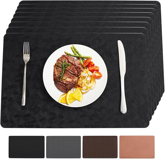 Vinyl Placemats Set of 8 Heat Resistant Easy Clean Non-Slip Place Mats by BxzanDya-LifeSmartMaker