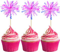 Gyufise 20Pcs Foil Firework Cupcake Toppers Happy Birthday Cake Toppers Sparkle by Gyufise
