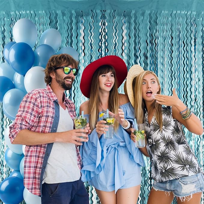 GOER 6.4 ft x 6.5 ft Metallic Tinsel Foil Fringe Curtains, Graduation - Image 4