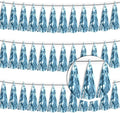 3P Light Blue Tassel Banner Garland Metallic Foil Fringe Banner Tinsel Tassels by FENGNIAN