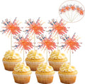 Gyufise 30Pcs Foil Firework Cupcake Toppers Sparkle Tinsel Cake Toppers Tinsel by Gyufise